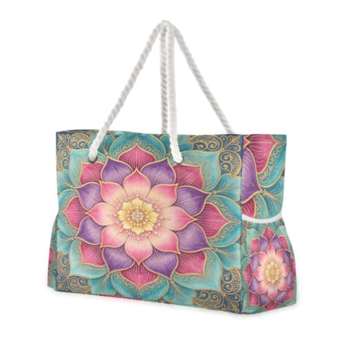 Sac fourre-tout en toile floral pour le shopping et les escapades de week-end