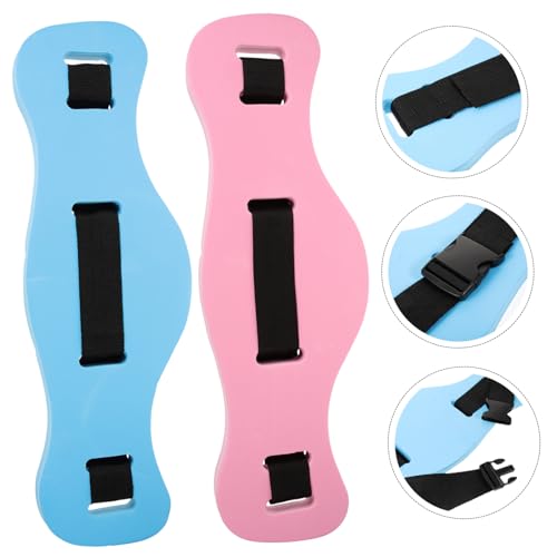 2pcs Swim Waist Belt Buoyancy Floaties Device for Back Float Training Aid for Beginners Enhance Swimming Skills Techniques Blue Pink Colors
