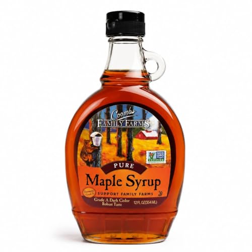 Image of Coombs Family Farms Pure Maple Syrup • Grade A Dark Color • Robust Taste • Rich Natural Sweetener for Pancakes, Baking & Cooking, 12 fl oz ℮ 354 ml