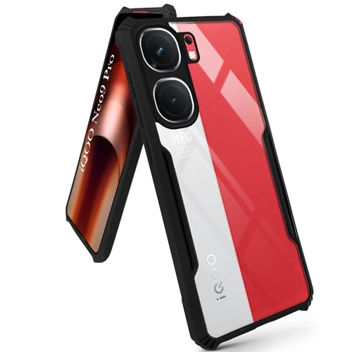 Image of Jkobi Hybrid Back Cover Case for Vivo iQOO Neo9 Pro (Shockproof with Polycarbonate Clear Panel | Professional Black)