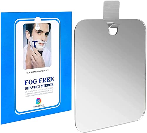 Original Anti-Beschlag Duschspiegel Nebelloser Badezimmer Rasierspiegel Abnehmbarer Handspiegel Bruchsicher Tragbarer Reisespiegel Waschraum Saugnapf Rasierspiegel mit 1 Klebehaken & 1 Saugnapfhaken Cover