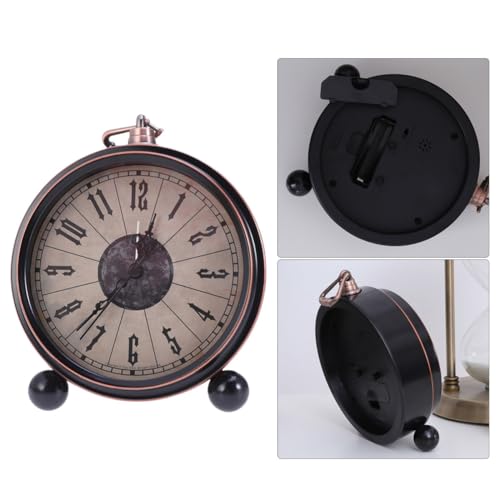 Reloj de mesa retro europeo de hierro con acabado artesanal 8