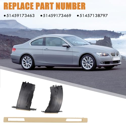Juego de 3 Portavasos retráctiles Beige para BMW Serie 3 2006-2013 miniatura 2