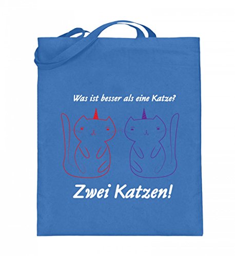 Sac en toile de jute bleu Deux chats idéal pour vos courses de quartier