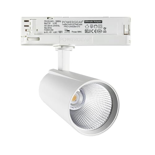 FOOC LED-Schienenstrahler 30 Watt 3-Phasen 4-Draht Dreh- und schwenkbares Schienenlicht 3000K Warmweiß 2800lm Aluminium Deckenleuchte für Innenbeleuchtung Schienensystem (Weiß-4000K)