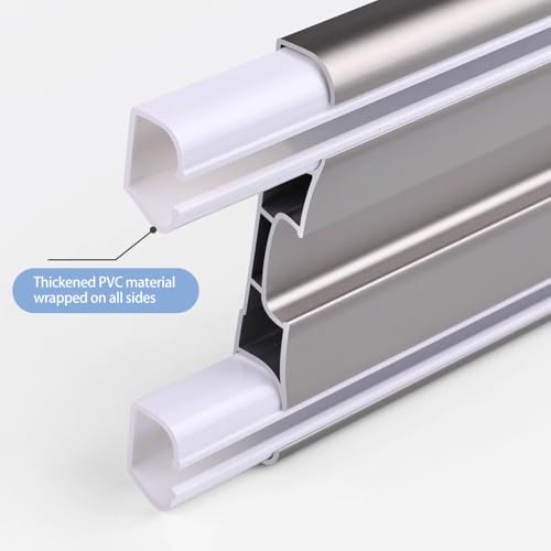 Double tringle à rideaux de plafond grise de 240 cm