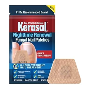 Kerasal Nighttime Renewal Fungal Nail Patches – 14 Patch – Overnight Nail Repair for Nail Fungus Damage, 8-Hour Nail Treatment Restores Healthy Appearance