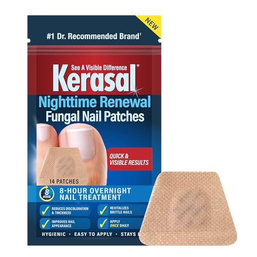 Kerasal Nighttime Renewal Fungal Nail Patches – 14 Patch – Overnight Nail Repair for Nail Fungus Damage, 8-Hour Nail Treatment Restores Healthy Appearance