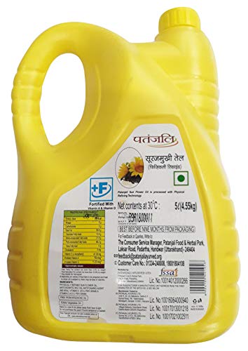 Image of Patanjali Refined Oil - Sunflower, 5L