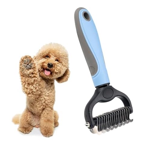 Petsplicity Double-Sided Pet Grooming Tool Undercoat Rake for Dogs and Cats - Professional Dematting Brush, Shedding Comb, Mat Remover, Deshedding, Safe Detangler, Fur Maintenance, Long-Haired Pets Cover