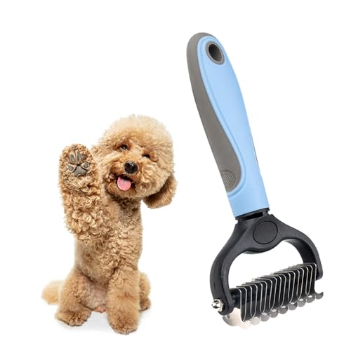 Petsplicity Double-Sided Pet Grooming Undercoat Rake