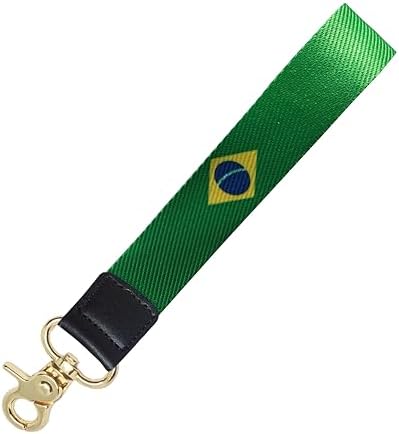 Brazil Flag Keychain,Brazilian Wristlet Strap Lanyard Keychain Holder with Key Ring Cell Phone lanyards Key Chain Holder,Be Used for Car ID Backpacks Luggage Motorcycles,Gifts - EDC. image 5