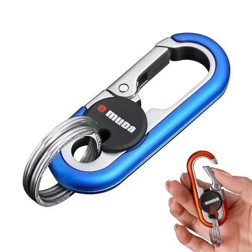 Image of Key Chains Men, 2024 Car Key Chain for Men, Anti-Loss Keychain with Double Keyrings, Quick Release Key Chain (1pc,Blue)