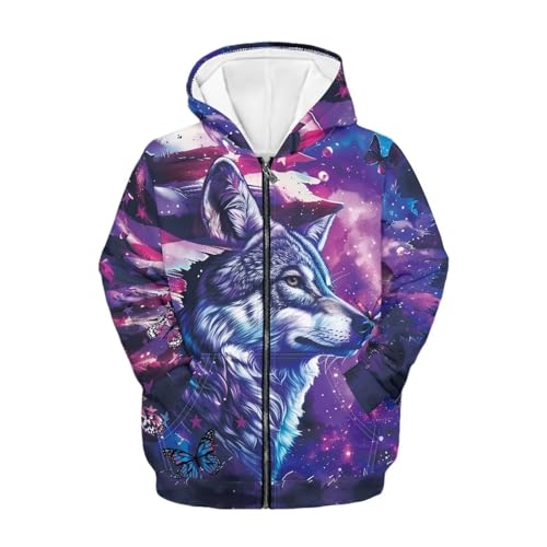 Colorful Cats Boys and Toddlers' Zip-up Hoodie Sweatshirt 6-16T Boys Girls Zip Up Hoodies Sweatshirts