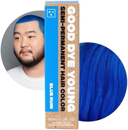 Good Dye Young Streaks and Strands Semi-Permanent UV-Protective Conditioning Hair Color (Blue Ruin) - PPD-Free, Cruelty-Free & Vegan, Lasts 15-24+ Washes