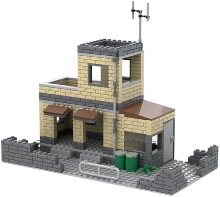 Lemess Military House WW2 Base Building Set, 349 Pcs Military Base Building Sets, WW2 House Building Block,