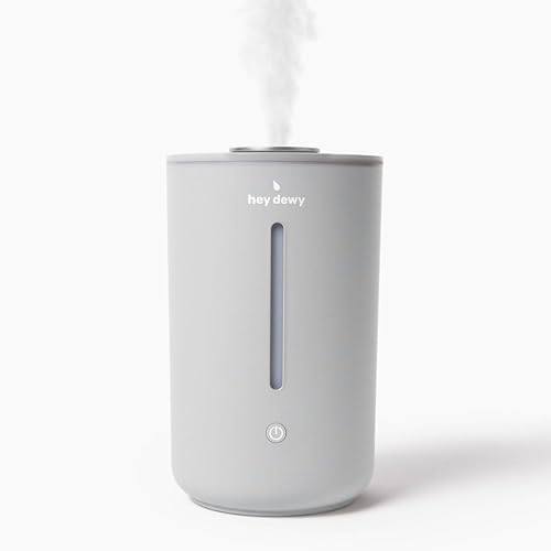 Hey Dewy Humidificador de bienestar para el hogar, oficina, baño, spa o dormitorio, con hidratación de niebla utrasónica fresca (pizarra)
