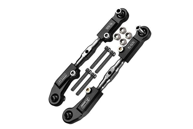 GPM for Arrma 1:7 Mojave 6S-ARA10058 / Mojave 6S V2-ARA7604V2 Upgrade Parts Aluminum 7075-T6 + Stainless Steel Adjustable Front Steering Tie Rod - Black