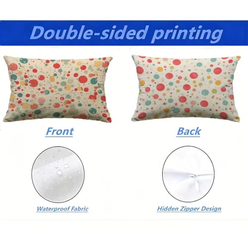 Housse de coussin décorative crème 40x70 cm pour canapé jardin - 3