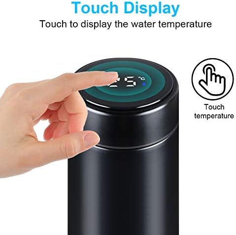 flintronic Travel Mugs, Insulated Water Bottle, 350ml LED Temperature Display Smart Water Cup, Stainless Steel Vacuum Drink Flasks, Hot&Cold Sport Drink Bottle for Cycling, Gym, Home, Office
