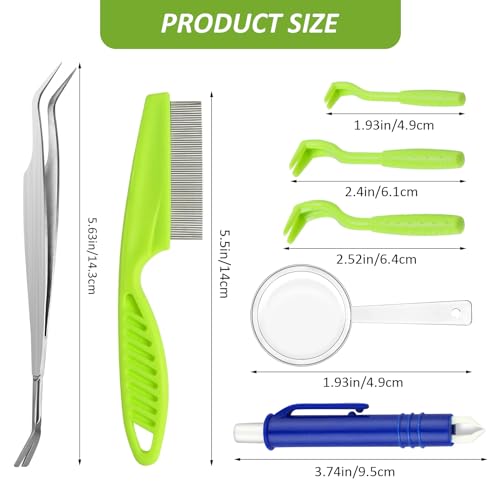 Kit de ferramentas de remoção de carrapatos, 7 peças de removedor de carrapatos de plástico, incluin