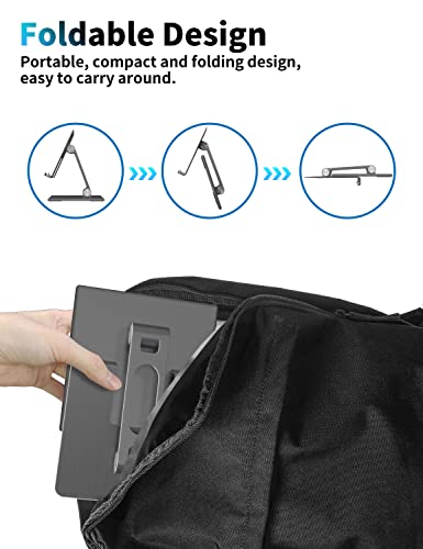 Alashi Tablet Stand For Desk, Stable Tablet Holder With Heavy And Thickened Metal Base For Large Tablet Device, Multi-Angles Adjustable And Foldable, Universal Supports 4-13.3 Inches Tablet, Gray #TOP4