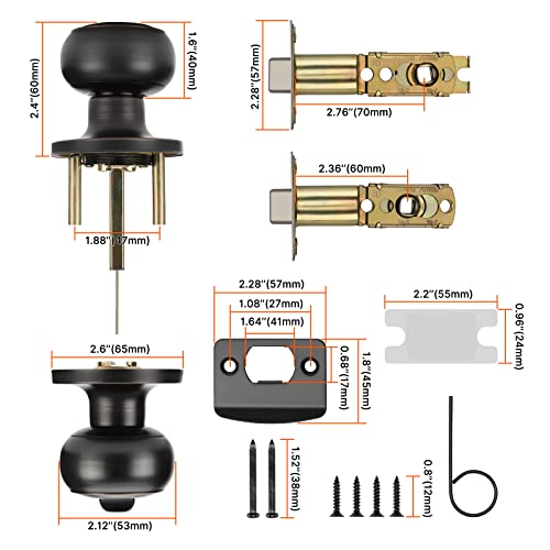 Haidms 10 Packs Oil-Rubbed Bronze Interior Door Knobs, Door Knobs Interior Bedroom, Bronze Door Knobs Privacy, Oil-Rubbed Bronze Finish Door Knobs Interior, Door Knobs Bulk(Oil-Rubbed Bronze) #TOP3