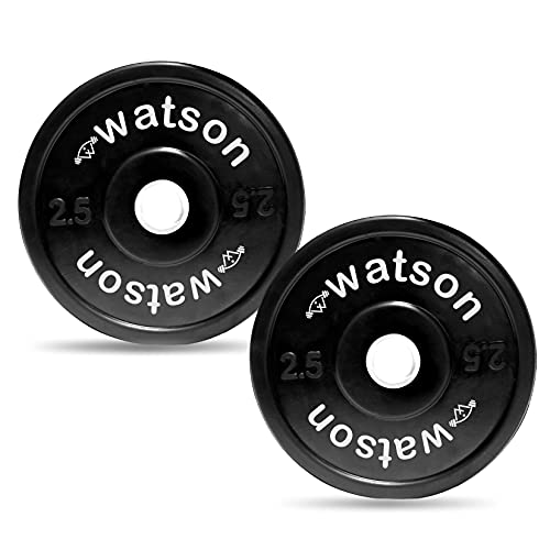 Image of WATSON Dumbbell Plates, 5Kg(2.5Kgx2) 28mm Bumper Weight Plates With 2 Inch Metal Insert, Strength Training Barbell Weights for Home Gym Workouts
