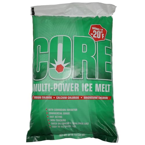 Premium Ice Melt, Blue (50 lb Bag) – Fast-Acting, Industrial-Grade Snow Melter for Sidewalks, Driveways & Parking Lots, Melts to -20°F, Concrete Safe, Non-Greasy, Slip-Free Formula