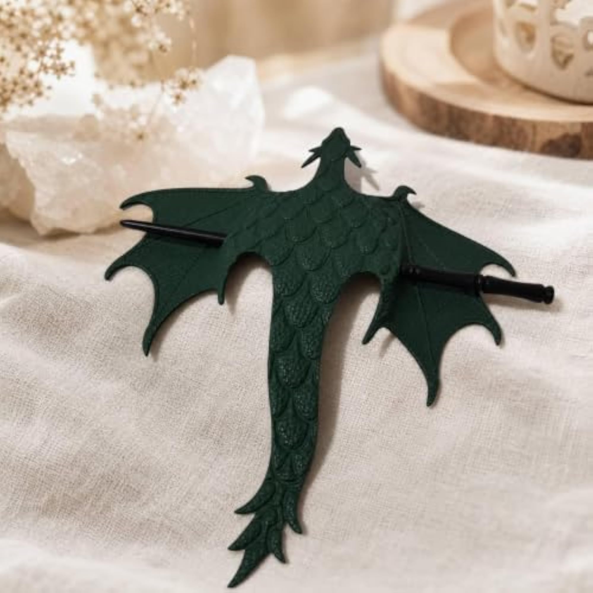 Dragon Sculpted Hairpin with Textured Design, Cosplay Accessory