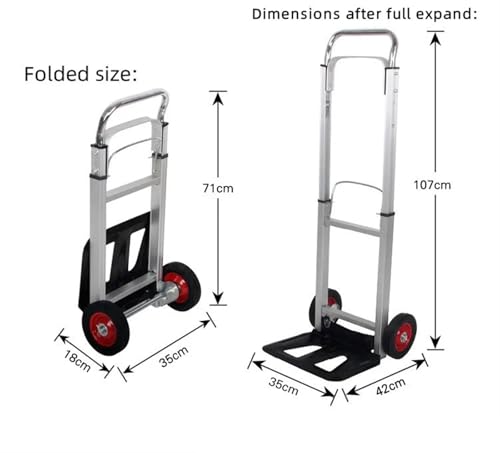 Diable pliable en aluminium avec poignée télescopique pour bagages - 5
