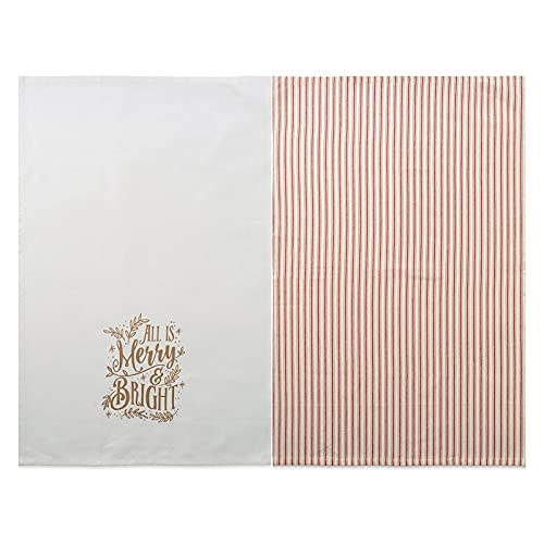 Image of DII Christmas Tea Towels Decorative Kitchen Dish Towel Set, 18x28, Merry & Bright, 2 Piece
