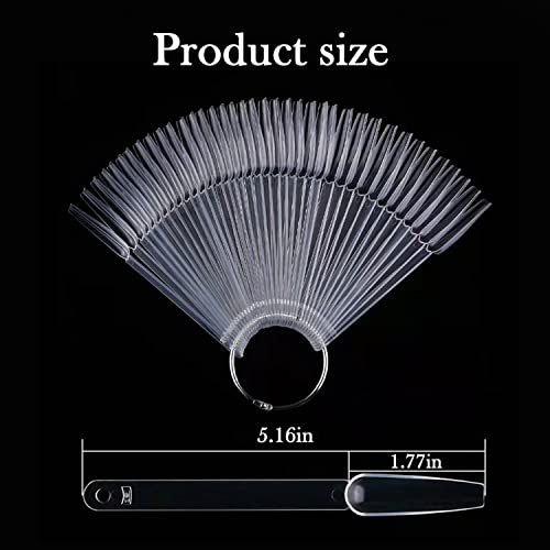 Fatuxz 50 Pcs Clear Nail Swatch Sticks With Ring,Fan Shape Nail Art Polish Display Tips,Nail Art Practice Templates,For Nail Display Practice Home Diy Polish Board - Clear #TOP5