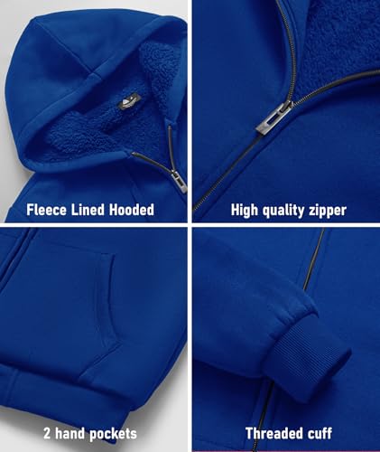 Image of SCODI Hoodies for Men Heavyweight Fleece Sweatshirt - Full Zip Up Thick Sherpa Lined Hooded Sweatshirts