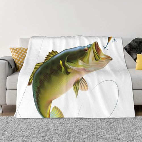 Couverture de lit légère en microfibre imprimée poissons - 4