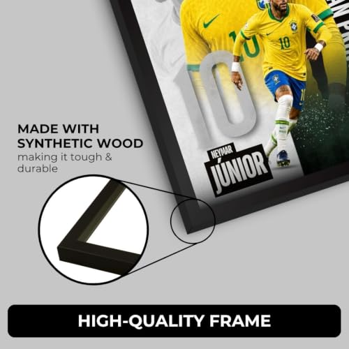 Image of Funk You Store Neymar Poster Framed | Neymar Wall Art Posters Framed | Brazil Edition Football Legend | Premium Sports Decor for Football Fans | Motivational Wall Poster (F 185)