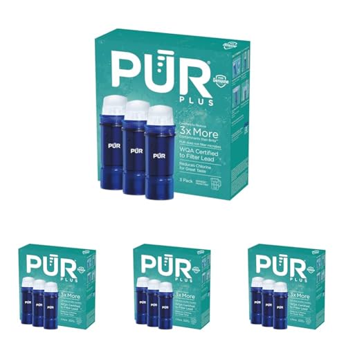 Image of PUR Plus Water Filter Replacement for Pitchers & Dispensers, 6-Month Supply, Blue (PPF951K3), 3 Count (Pack of 4)
