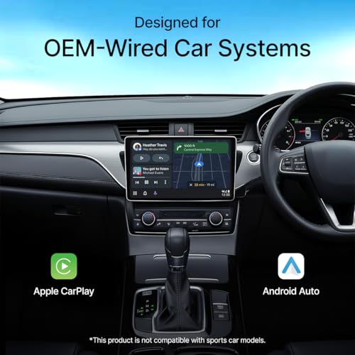 Image of pTron CarSync X2 2-in-1 Wireless Carplay Receiver, Converts Wired Android Auto & CarPlay to Wireless, USB A & Type C, Only for Cars with OEM-Installed Wired Android Auto /CarPlay, Plug & Play (Black)