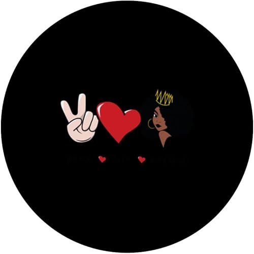 Miniatura 3 de Peace Love Melanina Black History Month BLM Afro Queen Cute PopSockets intercambiables PopGrip