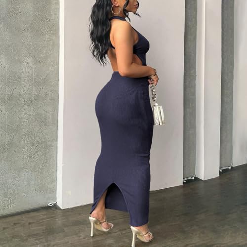 Image of Nimsruc Women Summer Sexy Bodycon Maxi Dress Casual Long Dresses
