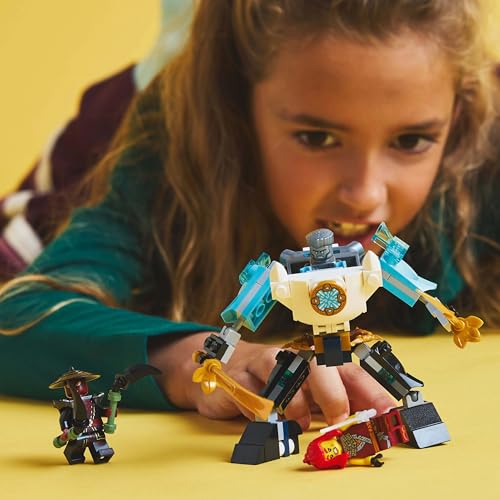 LEGO NINJAGO Zanes Action-Mech - Ninja Spielzeug mit 3 Minifiguren für Rollenspiele - kleines BAU- und Spielset für Kinder - Geschenkidee für Jungen und Mädchen ab 6 Jahren 71827