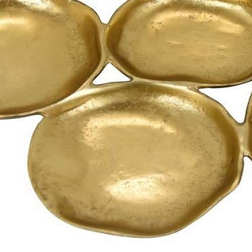 Cuencos decorativos de metal dorado Benjara Jiva artesanía irregular 5