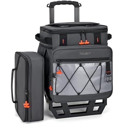TOURIT 75 Can Rolling Cooler Detachable Double Deck Beach Cooler with Wheels Collapsible for Outdoor, Camping, Picnic, Travel Cover