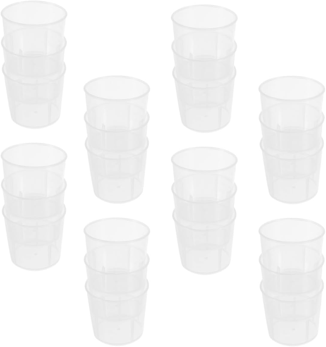 Mipcase 100 Pcs Reptile Feeding Cups with Measuring Scale, Reusable White Food and Water Bowls for Lizards and Crawling Pets, Washable Terrarium Feeding Containers