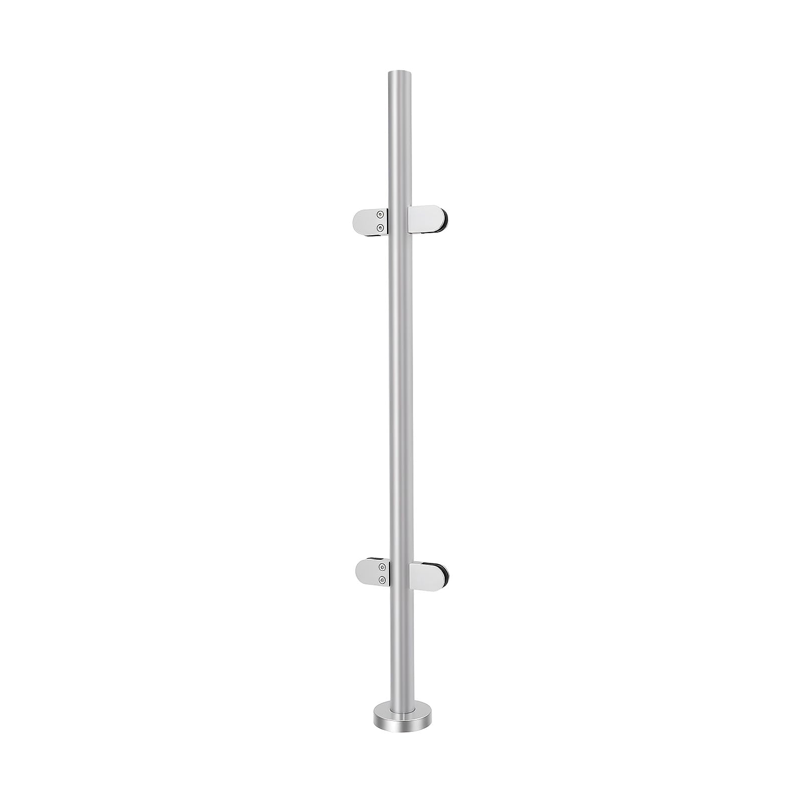 90cm Stainless Steel Balustrade Posts, Railing Post with Glass Clamps and Rubbers for 10-12mm Glass, Railing Fence Pole Handrail Garden Fencing for Pool Fence Garden Balcony (Corner Post)
