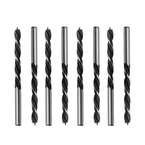 ZCLGOOD 8PCS 7mm Brad Point Drill Bits, High Carbon Steel Wood Drilling Tools for Hardwood Softwood Plywood, Precision 3-Point Cutting Design for Furniture Making