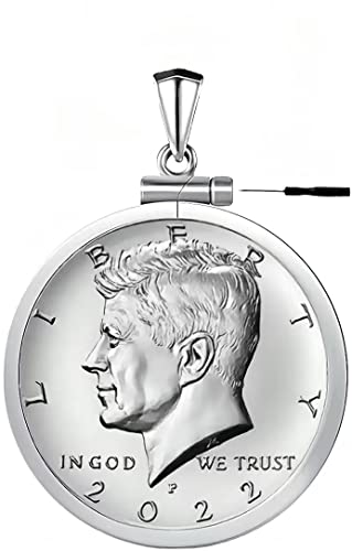Geruibi Sterling Silver 50 cent Border Screw Top Coin Bezel is suitable for 30.64mm diameter 2.15mm...