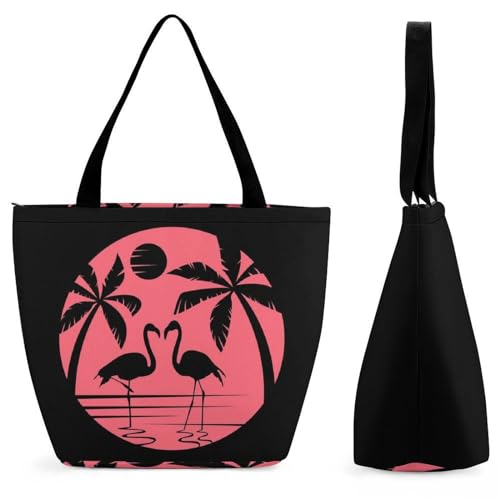 Sac à main flamant rose rétro grand sac de voyage cabas contre le désordre