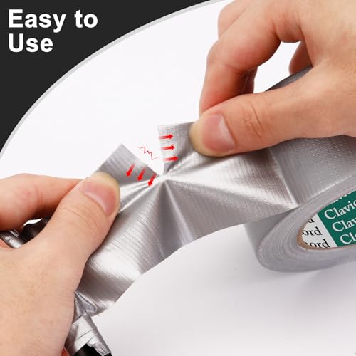 Image of CLAVICHORD Duct Tape Heavy Duty Waterproof - 3 Rolls Total 105 YDS Silver Duct Tape No Residue Tear by Hand Strong Adhesive for Indoor Outfoor Home Repairs