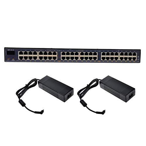 PoE Texas - Inyector PoE Gestionado 24 Puertos 802.3bt - Adaptador Gigabit Power Over Ethernet con 48 Voltios, 240 Vatios - 80 Vatios por Puerto para Iluminación Inteligente, Cámaras PTZ y NDI miniatura 1